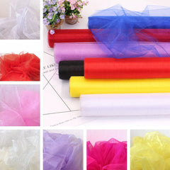 Sparkling Crystal Organza Tulle Roll for Wedding and Party Decorations