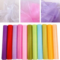 Sparkling Crystal Organza Tulle Roll for Wedding and Party Decorations