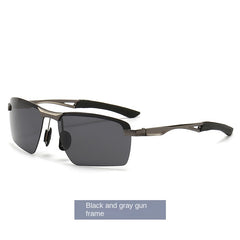 Polarized Sports Sunglasses Half Frame with Zipper Case