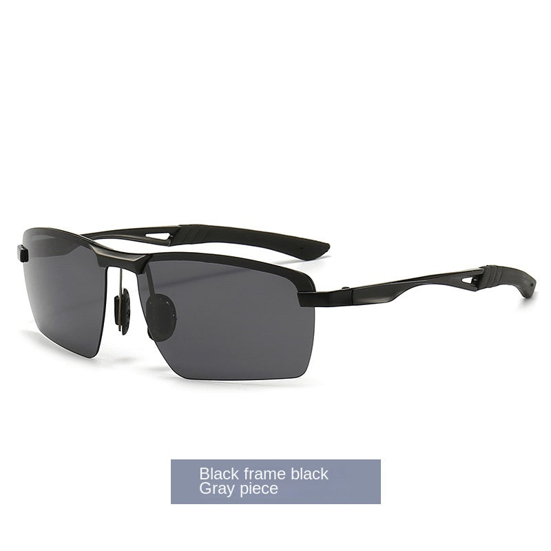 Polarized Sports Sunglasses Half Frame with Zipper Case