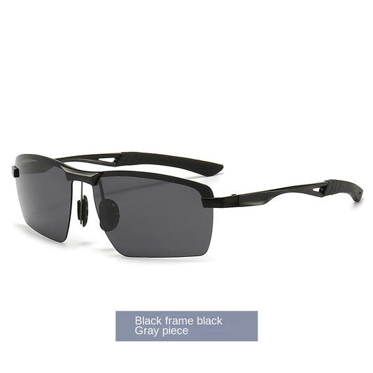 Polarized Sports Sunglasses Half Frame with Zipper Case