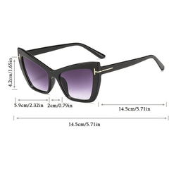 T shaped Cat Eye Women's Sunglasses with Glasses Case