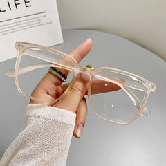 Square Anti Light Glasses for Men Women Students, Myopia Spectacles Frame