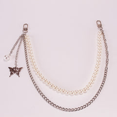 Pearl Butterfly Chains for Skirts Pants Jeans Belt Accessories