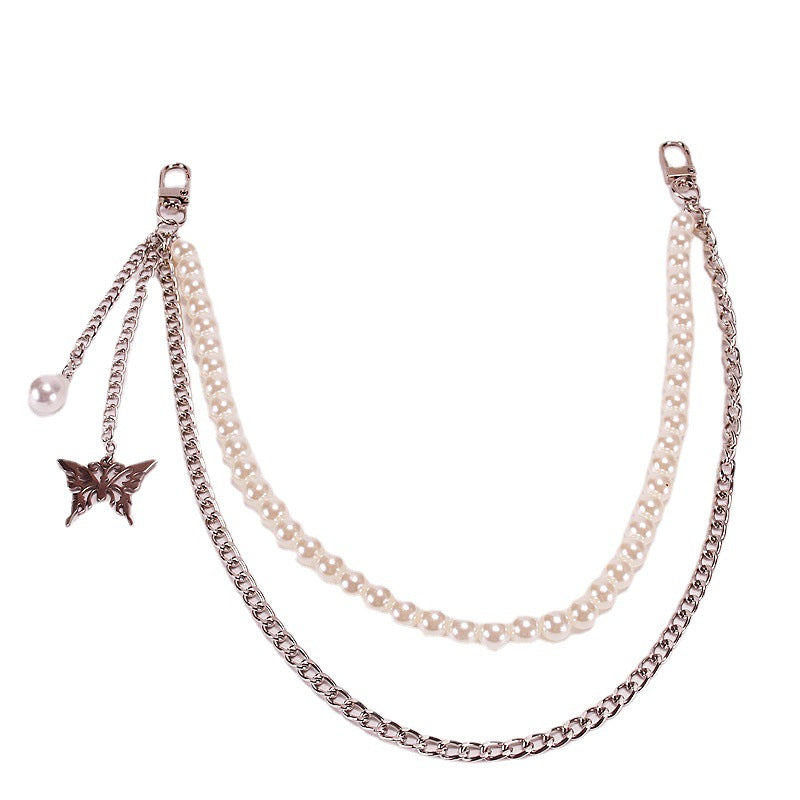 Pearl Butterfly Chains for Skirts Pants Jeans Belt Accessories