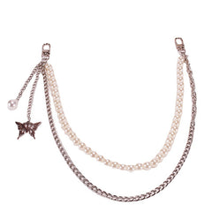 Pearl Butterfly Chains for Skirts Pants Jeans Belt Accessories