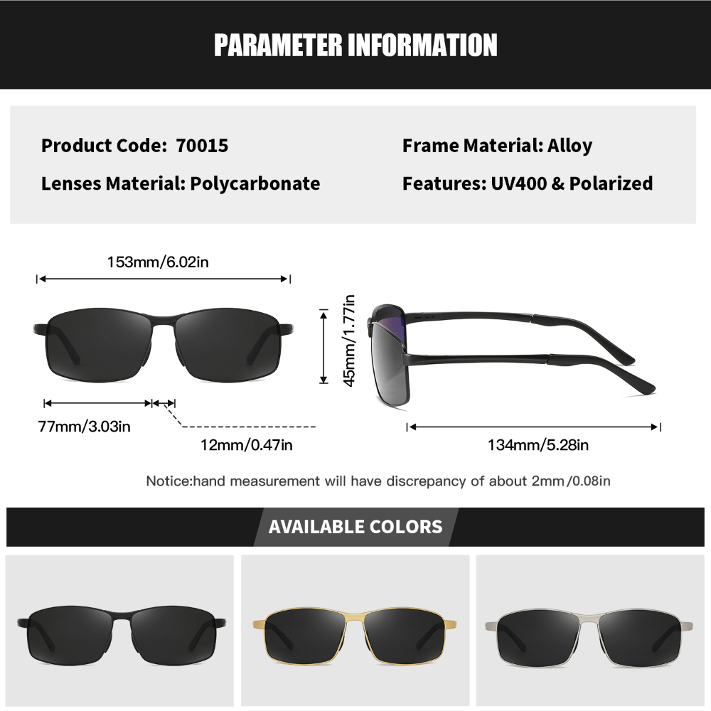 RoyalHot Metal Polarized Driving Sunglasses