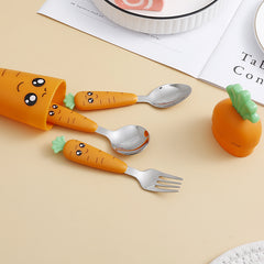 Cartoon Carrot Tableware for Kids Fork Spoon Set