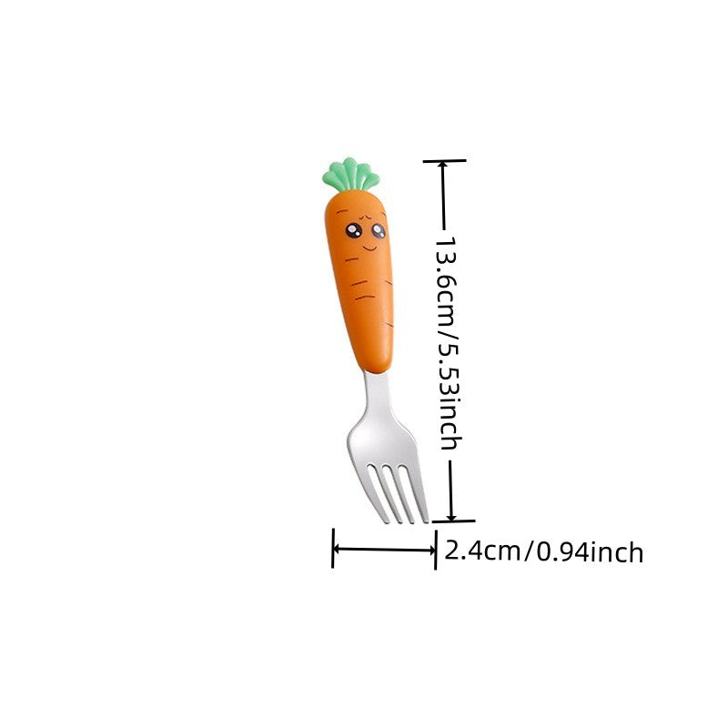 Cartoon Carrot Tableware for Kids Fork Spoon Set