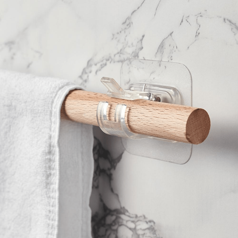 2pcs Clear Adhesive Hanging Rod Clip for Curtains and More