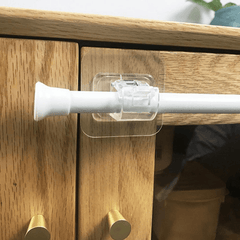 2pcs Clear Adhesive Hanging Rod Clip for Curtains and More