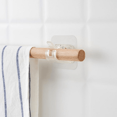 2pcs Clear Adhesive Hanging Rod Clip for Curtains and More
