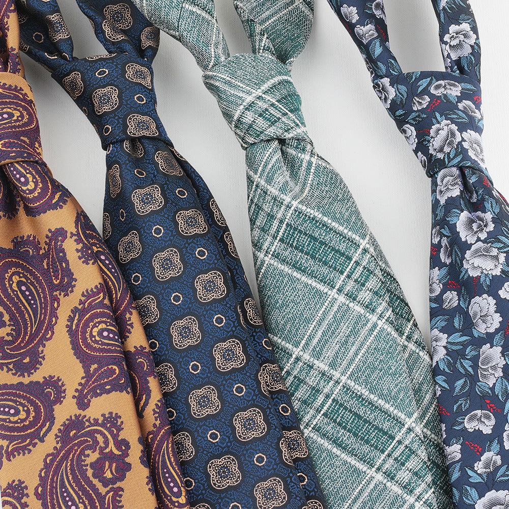 Men's Striped Floral Jacquard Necktie Business Wedding Party Necktie