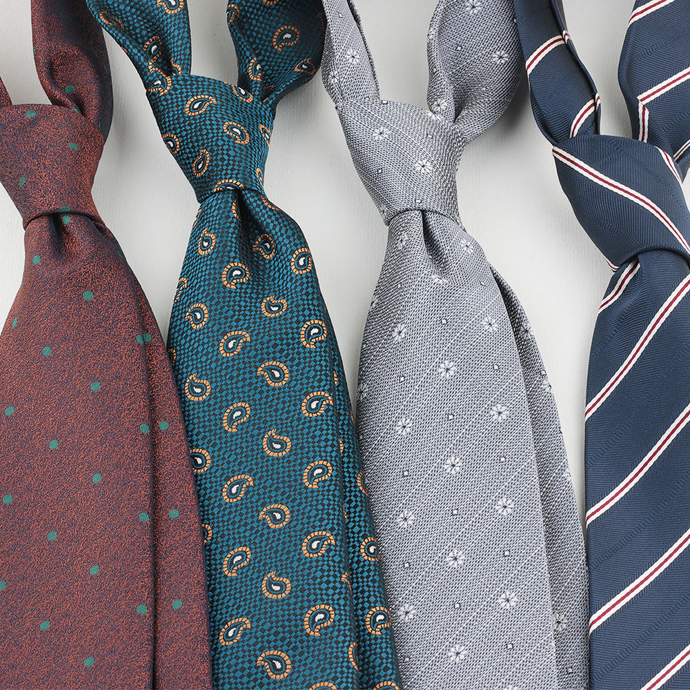 Men's Striped Floral Jacquard Necktie Business Wedding Party Necktie
