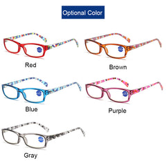 Men's Spring Hinge Pattern Print Anti Light Reading Glasses