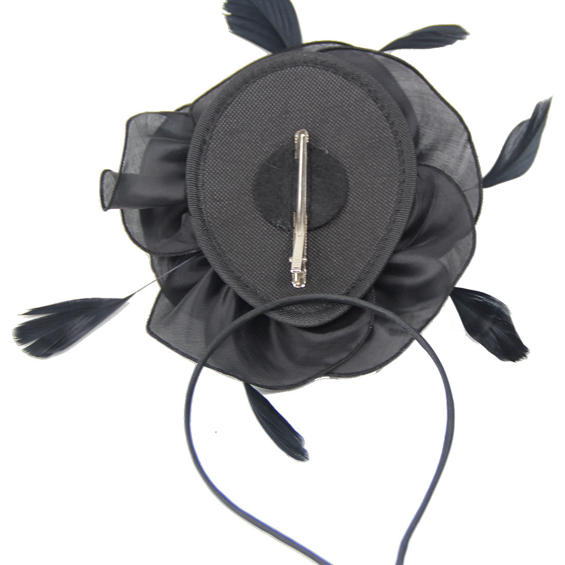 Faux Feather Tiara Mesh Flower Head Piece Horse Race Hat Accessories
