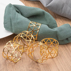 Metal Napkin Rings Round Golden Holder Table Dining Wedding Decor