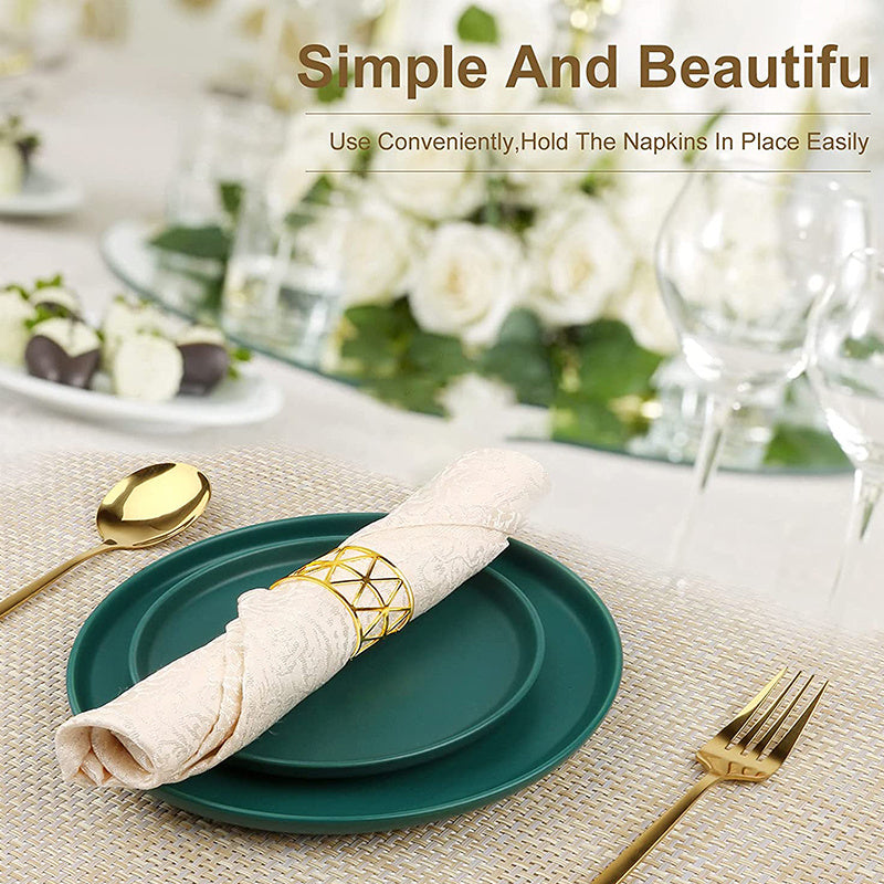 Metal Napkin Rings Round Golden Holder Table Dining Wedding Decor