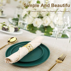 Metal Napkin Rings Round Golden Holder Table Dining Wedding Decor