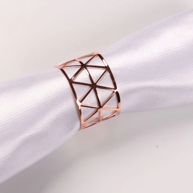 Metal Napkin Rings Round Golden Holder Table Dining Wedding Decor