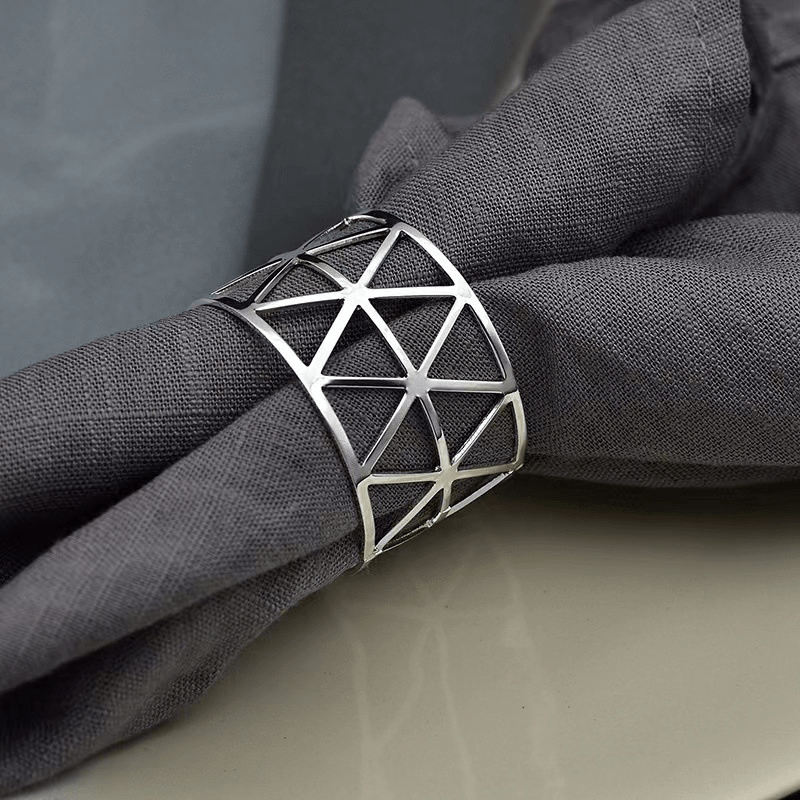 Metal Napkin Rings Round Golden Holder Table Dining Wedding Decor
