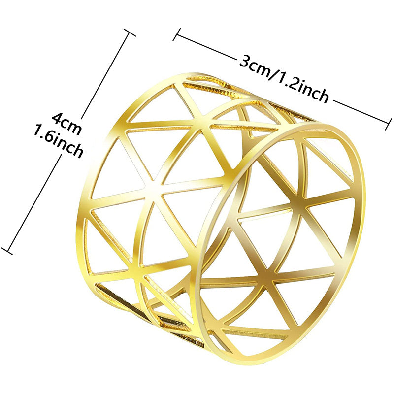 Metal Napkin Rings Round Golden Holder Table Dining Wedding Decor