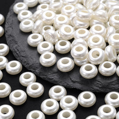 100pcs 12mm Spacer Beads Pearl Acrylic Jewelry Making Bracelet Necklace Keychain
