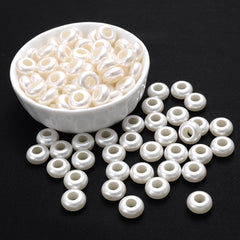 100pcs 12mm Spacer Beads Pearl Acrylic Jewelry Making Bracelet Necklace Keychain