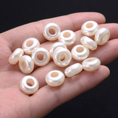 100pcs 12mm Spacer Beads Pearl Acrylic Jewelry Making Bracelet Necklace Keychain