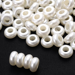 100pcs 12mm Spacer Beads Pearl Acrylic Jewelry Making Bracelet Necklace Keychain