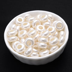 100pcs 12mm Spacer Beads Pearl Acrylic Jewelry Making Bracelet Necklace Keychain