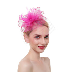 Bridal Mesh Flower Head Piece Horse Race Hat Decoration