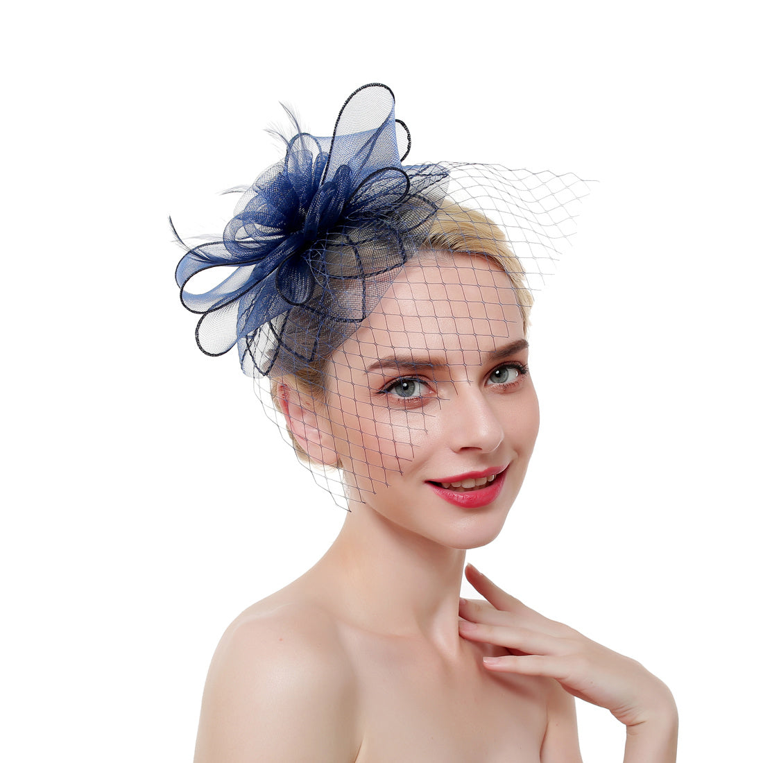 Bridal Mesh Flower Head Piece Horse Race Hat Decoration