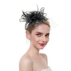 Bridal Mesh Flower Head Piece Horse Race Hat Decoration