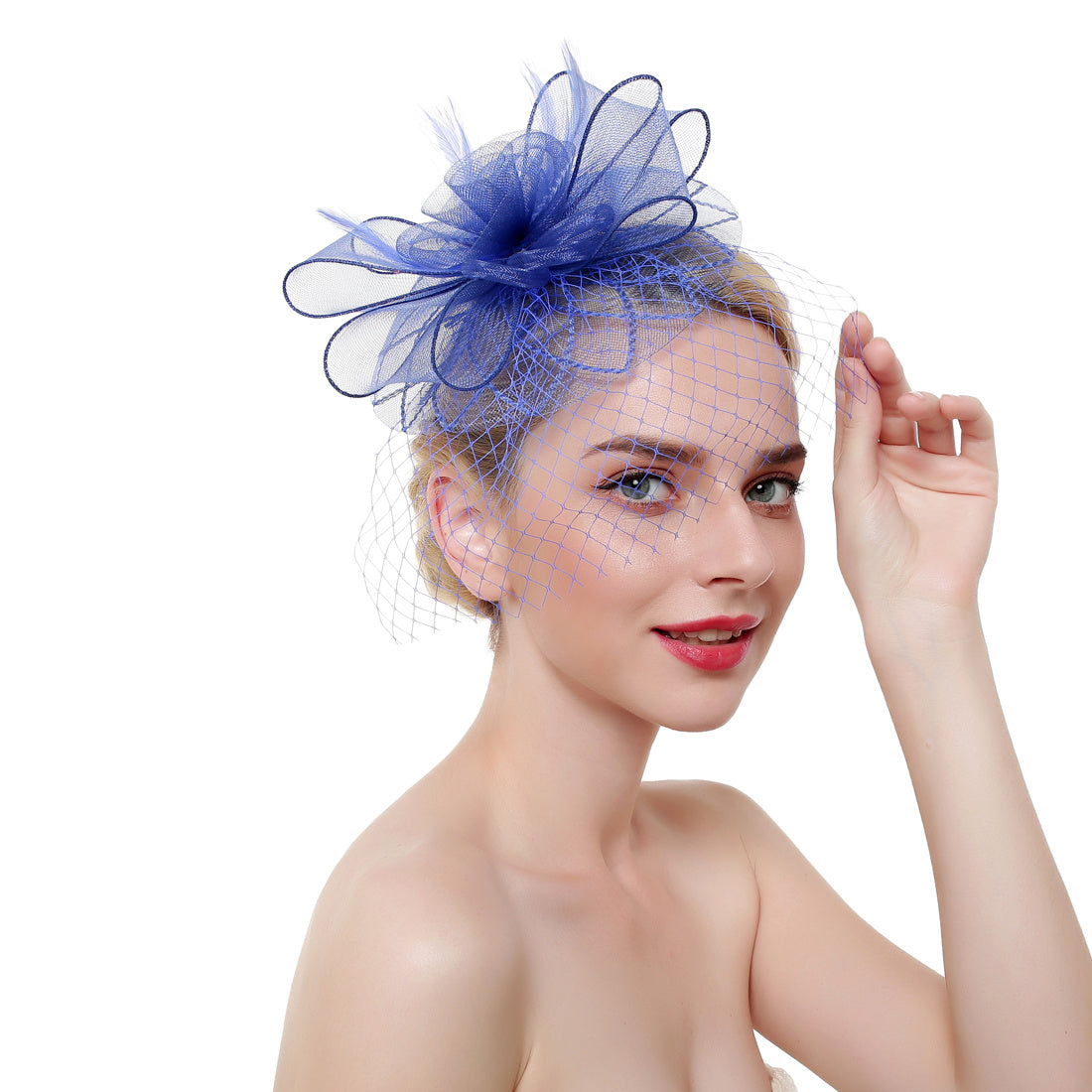 Bridal Mesh Flower Head Piece Horse Race Hat Decoration