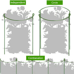 6pcs Tall Plant Support Stakes Metal Half Round Garden Plant Support Peony Cage
