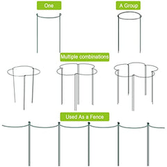 6pcs Tall Plant Support Stakes Metal Half Round Garden Plant Support Peony Cage