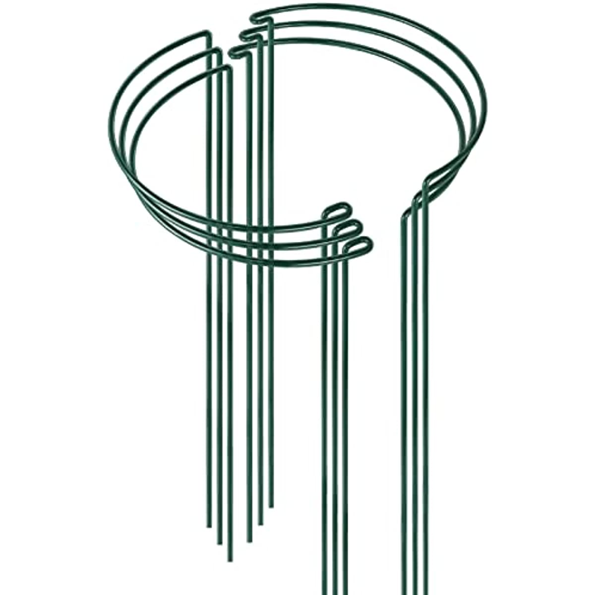 6pcs Tall Plant Support Stakes Metal Half Round Garden Plant Support Peony Cage