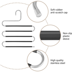 2pcs Pant Hangers S Shaped Non Slip Trouser Hanger Closet Space Saving