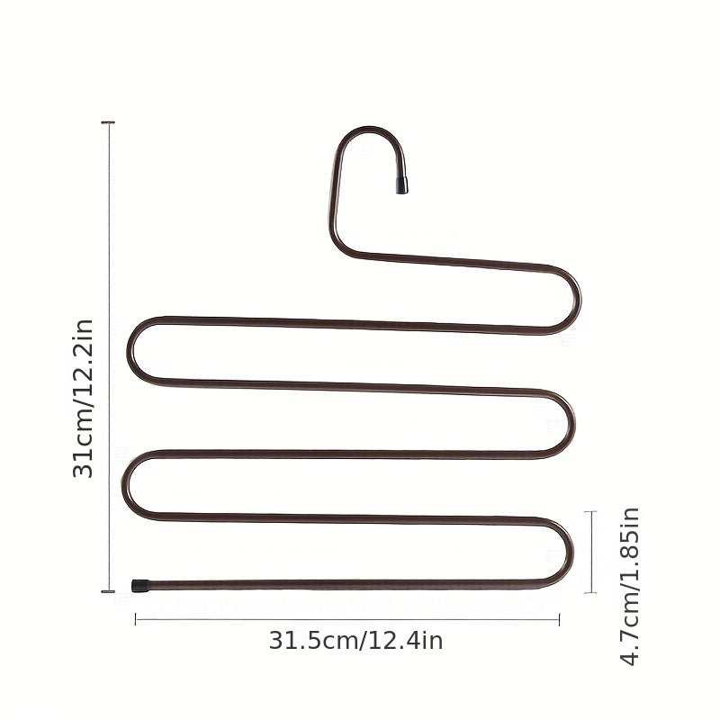 2pcs Pant Hangers S Shaped Non Slip Trouser Hanger Closet Space Saving