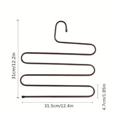 2pcs Pant Hangers S Shaped Non Slip Trouser Hanger Closet Space Saving