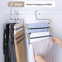 2pcs Pant Hangers S Shaped Non Slip Trouser Hanger Closet Space Saving