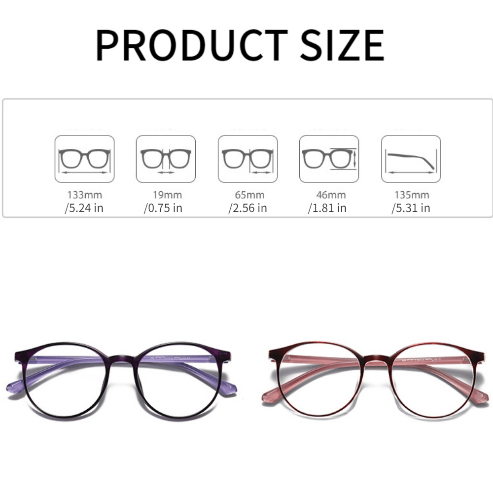 Round Anti-Eyestrain Reading Glasses for Men Women