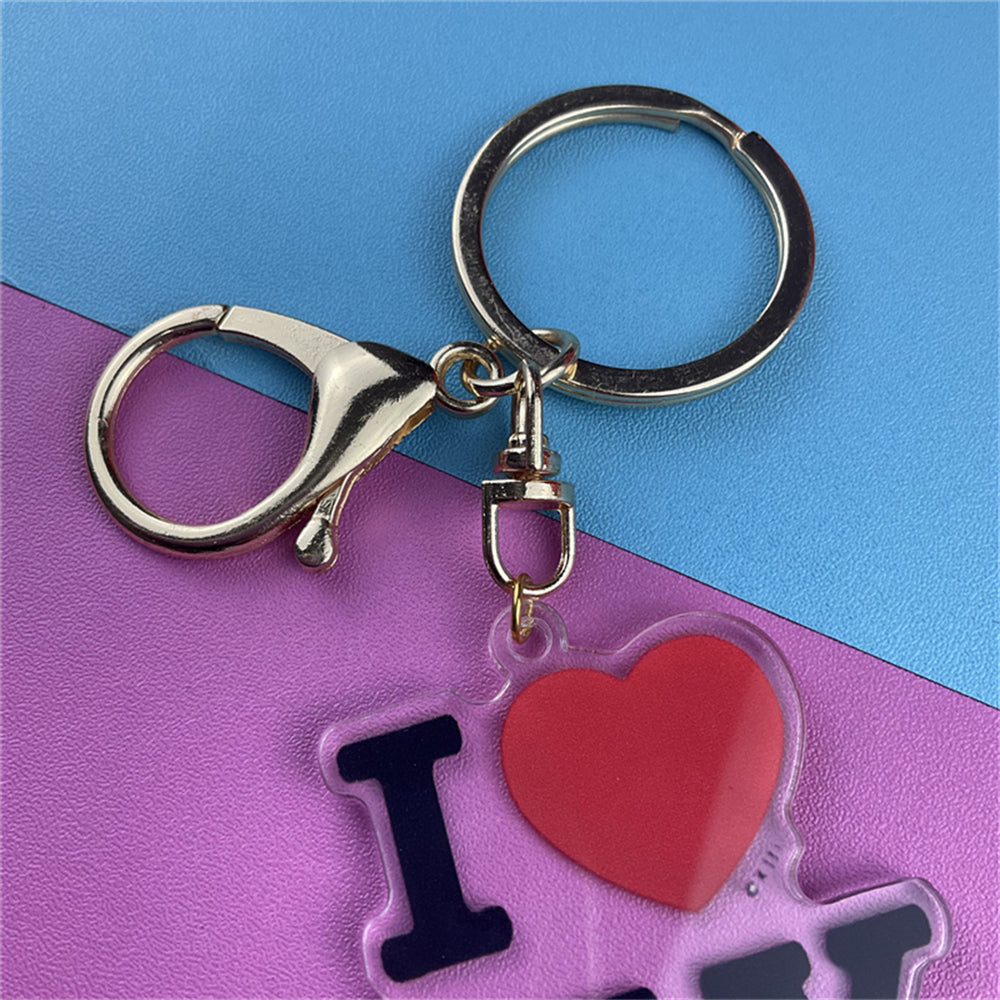 Daddy Love Acrylic Keychain Pendant Zinc Alloy Bag Key Holder Girls Father Gift