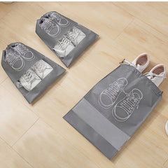 5pcs Outdoor Portable Shoes Bag Drawstring Travel Shoes Storage Bag