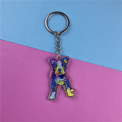 Dog Pit Bull Chihuahua Acrylic Keychains Keyring For Girls