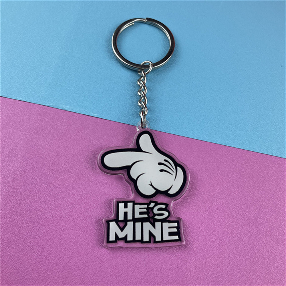 Heart Shaped Acrylic Keychains for Girls with Zinc Alloy Chain Bag Key Holder