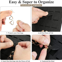 Portable Hanging Jewelry Organizer Felt Material Foldable Storage Holder