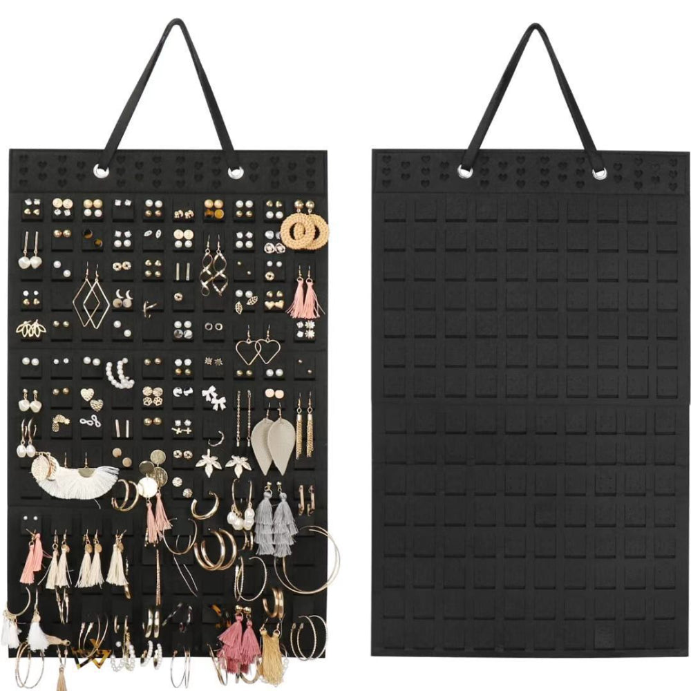 Portable Hanging Jewelry Organizer Felt Material Foldable Storage Holder