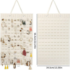 Portable Hanging Jewelry Organizer Felt Material Foldable Storage Holder